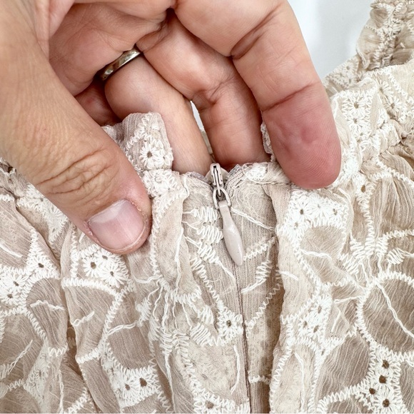 NWT Petal & Pup STORIA Whimsy Multi Tiered Lace Midi Dress Cream Sz S Coquette - Picture 13 of 14